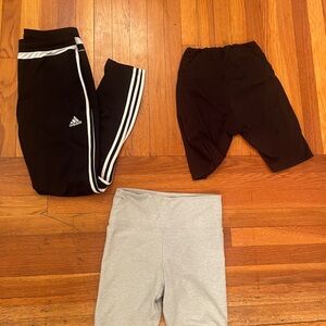 Adidas Kids Black Joggers and Gray Leggings Set